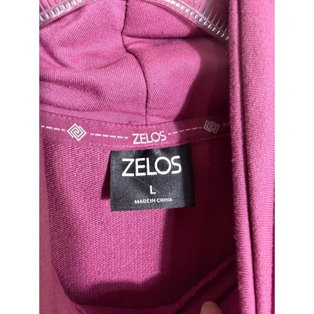 Zelos Color Block Cowl Neck Hoodie Pink Burgundy Pullover Sweatshirt - Large - Picture 7 of 8